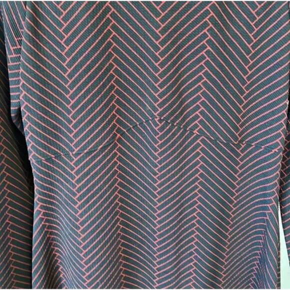 Ivanka Trump Mock Neck Long Sleeve Black and Red Dress Flare A-line Dress Size 4 - Picture 6 of 8